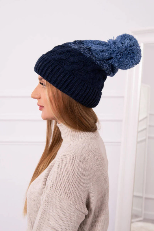 Fleecová čepice Ilona K218 navy blue+jeans UNI