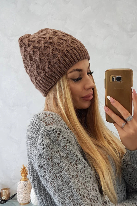 Fleecová čepice Roma K224 mocca UNI