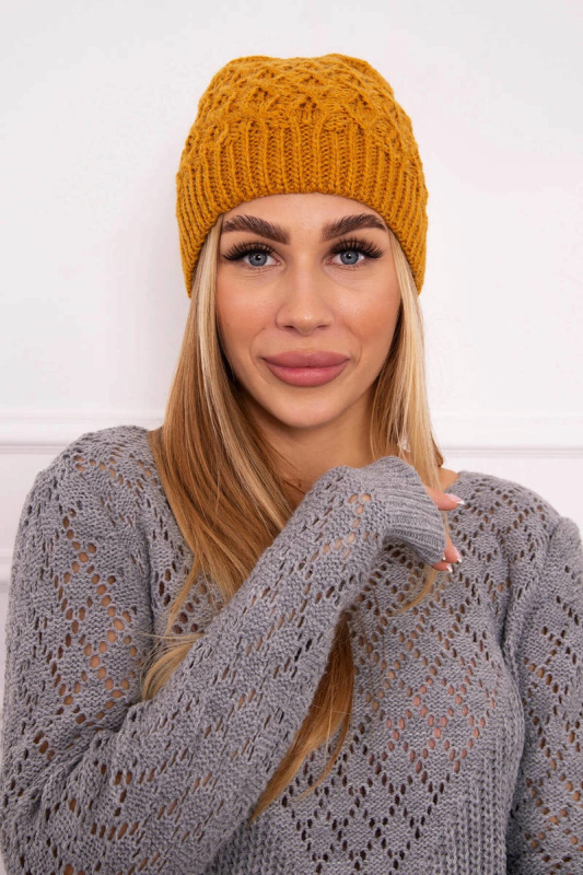 Fleecová čepice Roma K224 hořčicová UNI