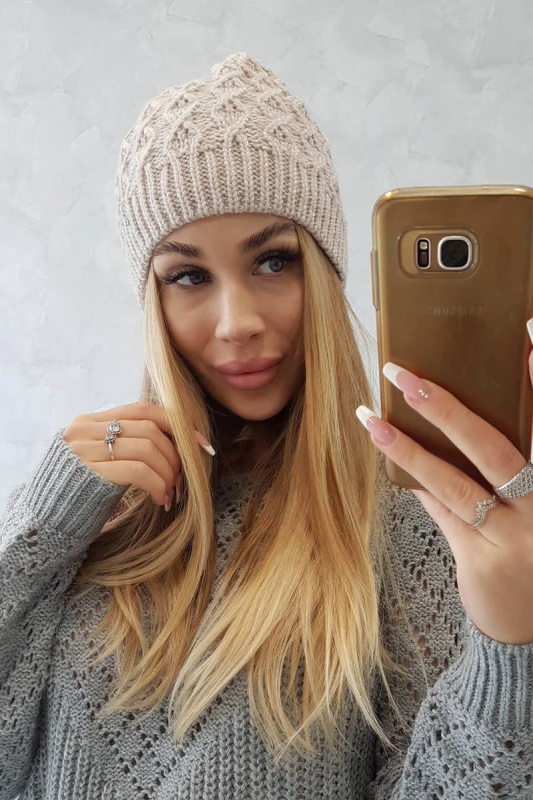 Fleecová čepice Roma K224 light beige UNI