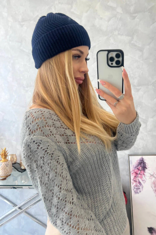 Tenká čepice Oliwia K252 tmavě modrá UNI