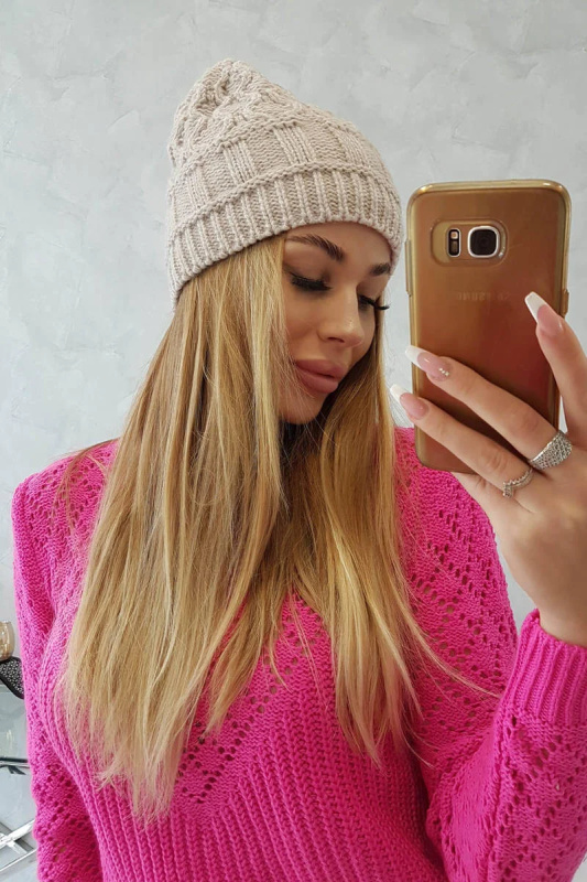 Fleecová čepice Marta K231 light beige UNI