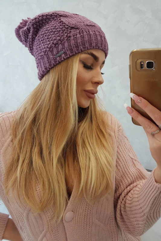 Fleecová čepice Carolina K243 tmavě růžová UNI