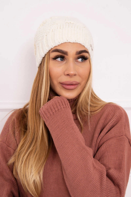 Fleecová čepice Carolina K243 ecru UNI