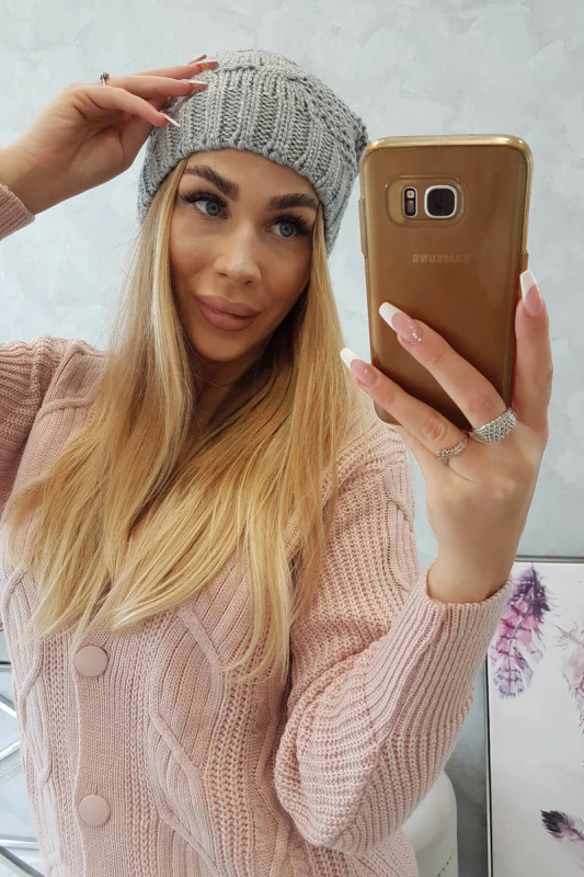 Fleecová čepice Carolina K243 šedá UNI