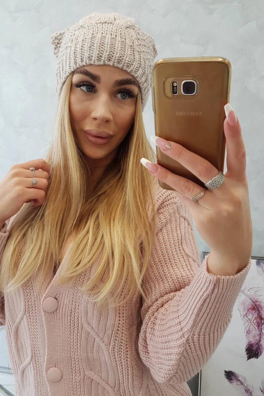 Fleecová čepice Carolina K243 béžová UNI