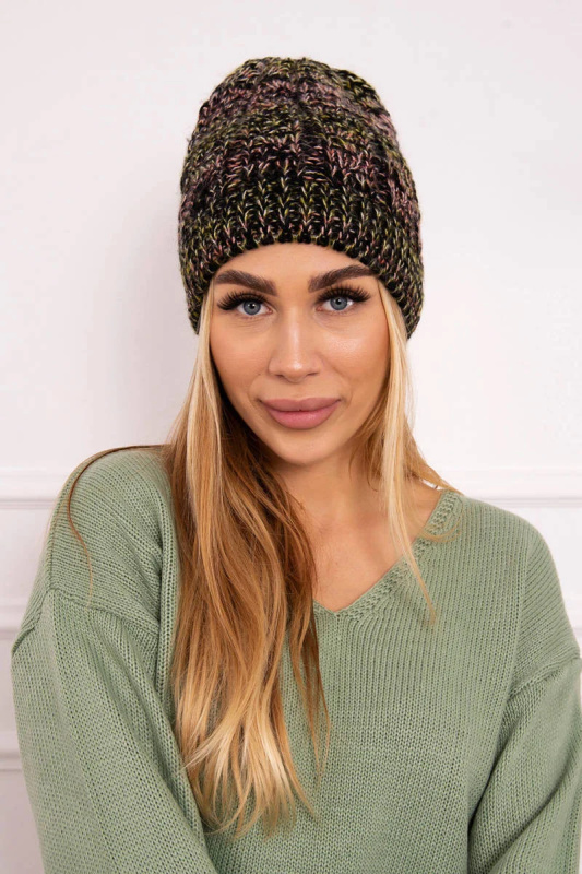 Fleecová čepice Melisa K241 black+olive UNI
