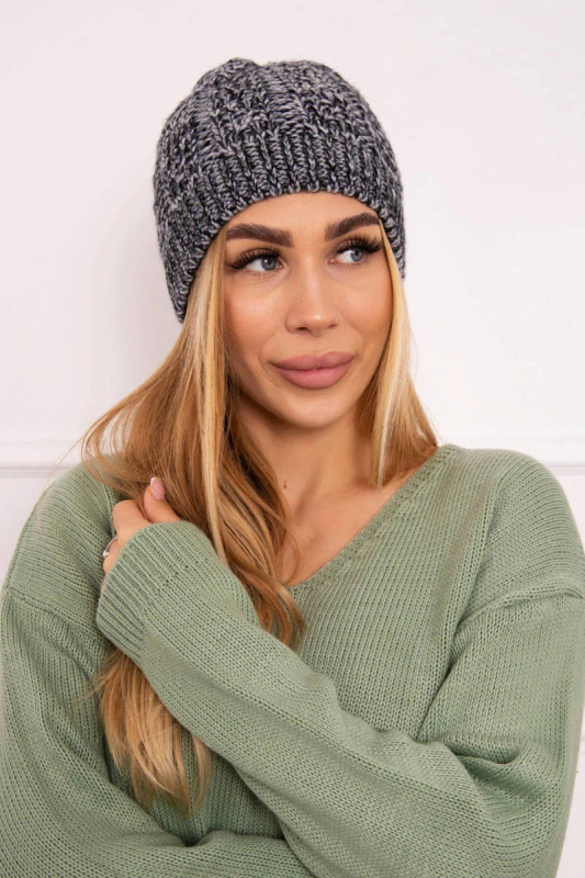 Fleecová čepice Melisa K241 šedá+černá UNI