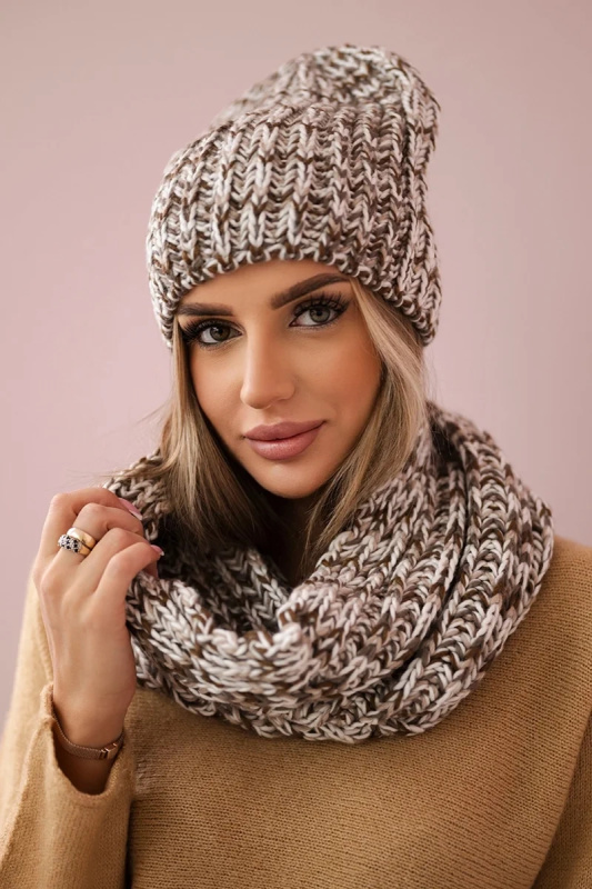 Dámská fleecová souprava Merry K202 hnědá+ecru UNI