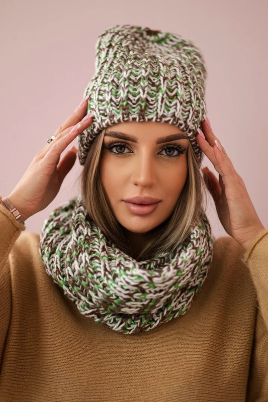 Dámská fleecová souprava Merry K202 zelená+hnědá UNI