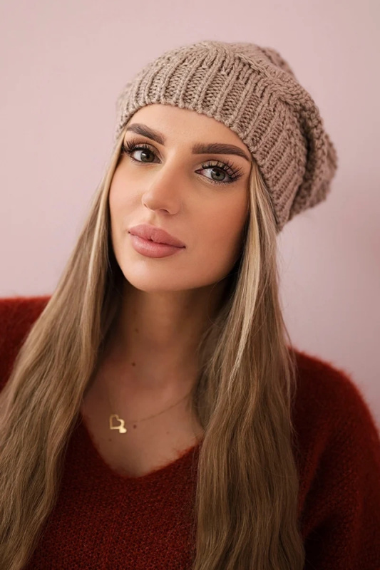 Sandra K210 tmavě béžová fleecová čepice UNI