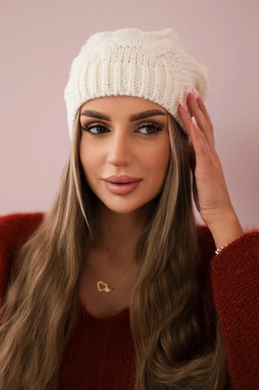 Fleecová čepice Sandra K210 ecru UNI