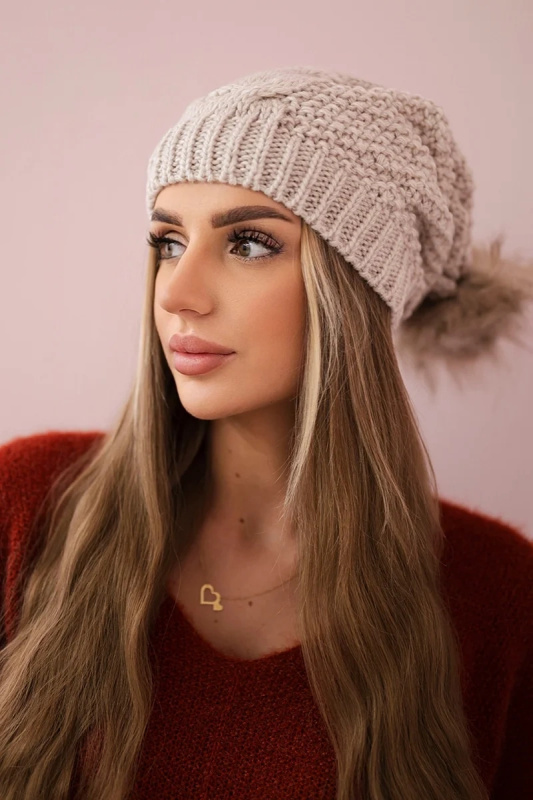 Sandra K210 světle béžová fleecová čepice UNI