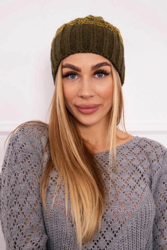 Paris fleecová čepice K213 khaki+kiwi UNI
