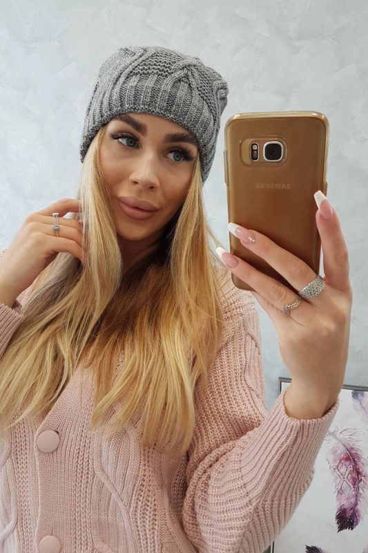 Fleecová čepice Sylwia K244 tmavě šedá UNI