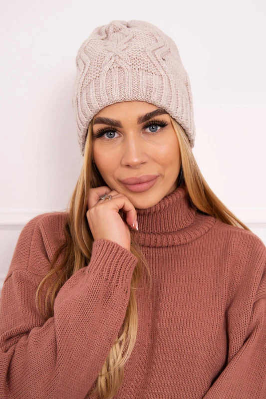 Fleecová čepice Sylwia K244 light beige UNI