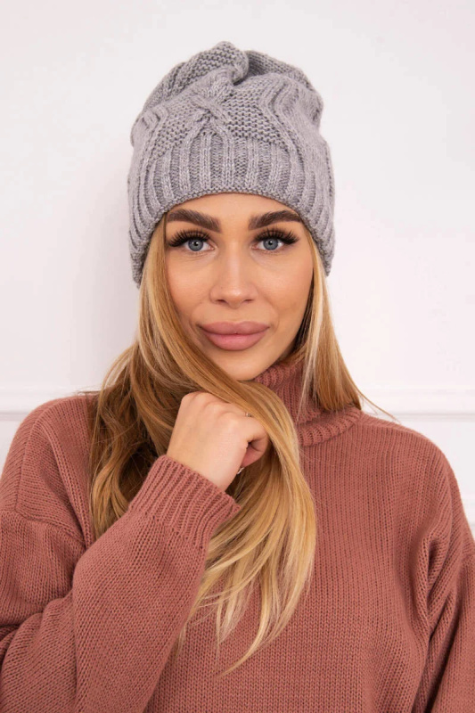 Fleecová čepice Sylwia K244 světle šedá UNI