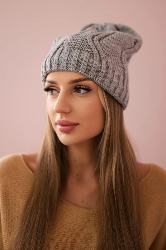 Fleecová čepice Sylwia K244 světle šedá UNI