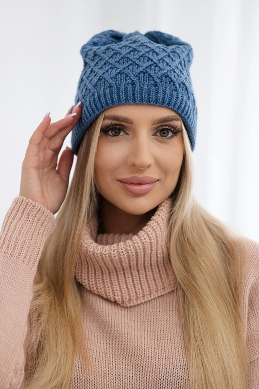 K204 džínová fleecová čepice s kšiltem UNI