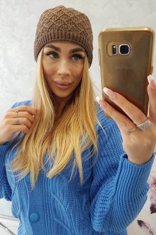 Fleecová čepice K204 hnědá UNI