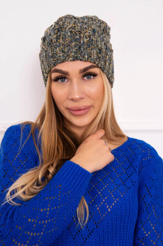 Fleecová čepice Roksana K209 denim+yellow UNI
