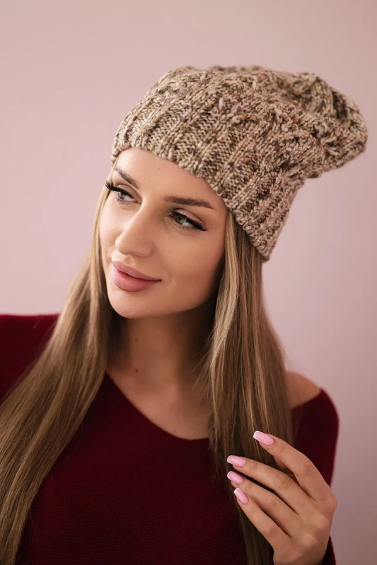 Fleecová čepice Roksana K209 tmavě béžová UNI