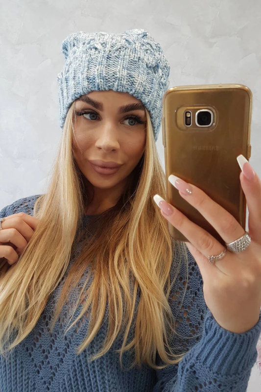 Fleecová čepice Roksana K209 modrá UNI
