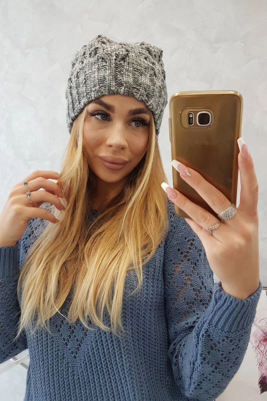 Fleecová čepice Roksana K209 tmavě šedá UNI