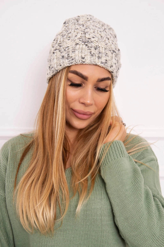 Dámská čepice Eliza K205 ecru+grey UNI