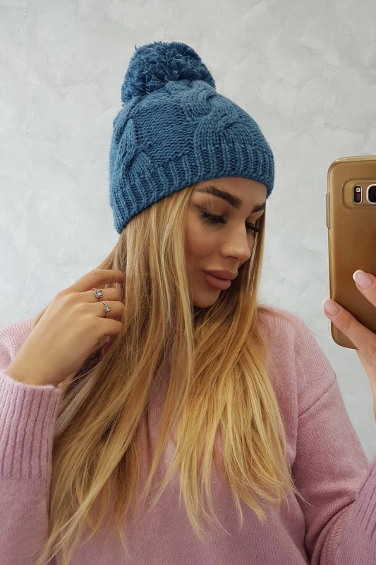 Fleecová čepice Stefania K278 denim UNI