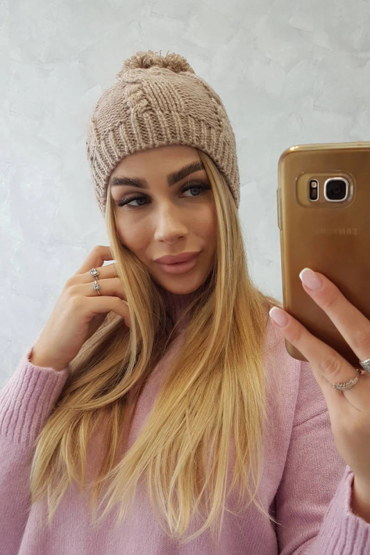 Fleecová čepice Stefania K278 tmavě béžová UNI