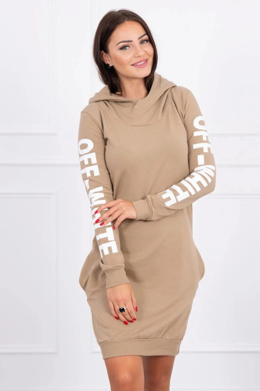 Kesi Dámské bavlněné šaty Off White Barva: Hnědá, Velikost: UNI