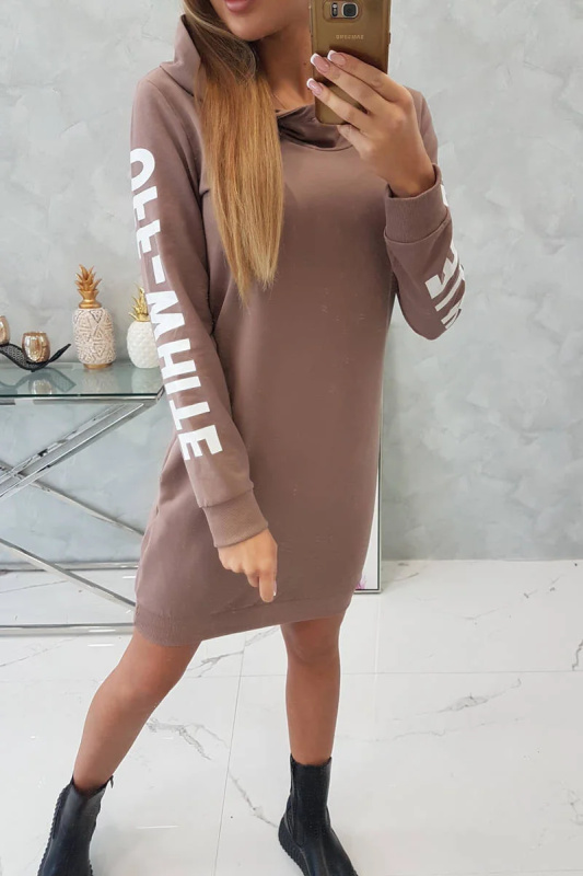 Kesi Dámské bavlněné šaty Off White Barva: Mocha, Velikost: UNI