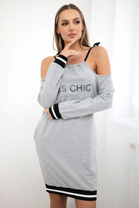 Kesi Šaty Tres Chic Barva: Šedá, Velikost: UNI