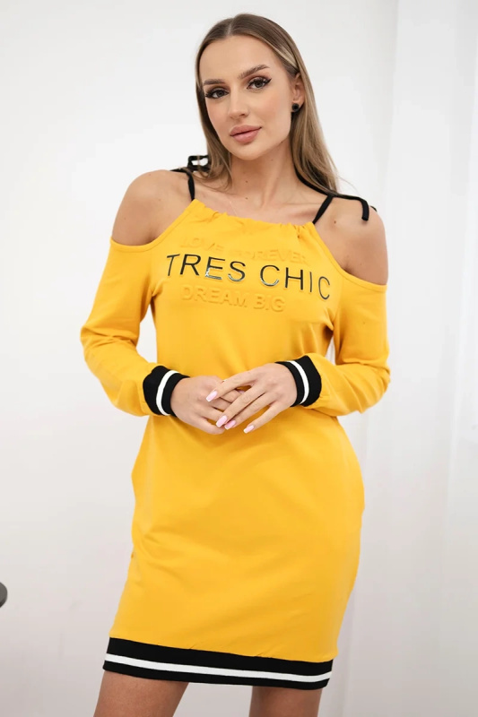 Kesi Šaty Tres Chic Barva: Žlutá, Velikost: UNI