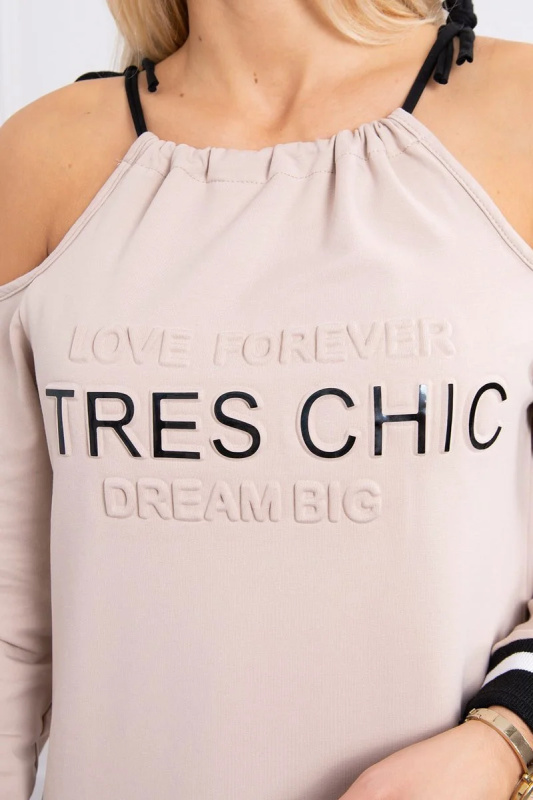 Kesi Šaty Tres Chic Barva: Béžová, Velikost: UNI