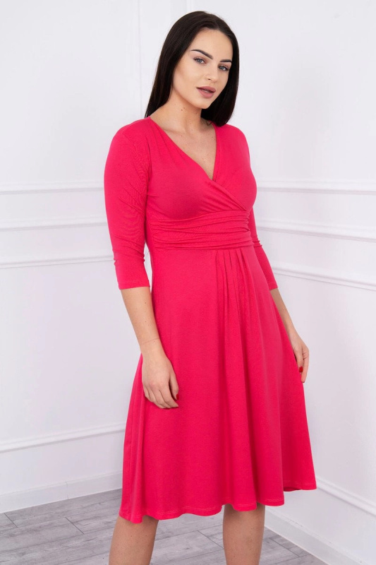 Kesi Šaty 8314 s průstřihem pod prsy Barva: Růžová - tmavě, Velikost: 4XL