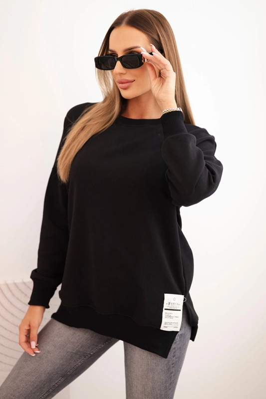 Kesi Dámská oversized mikina 69519 s dlouhým rukávem Barva: Černá, Velikost: UNI
