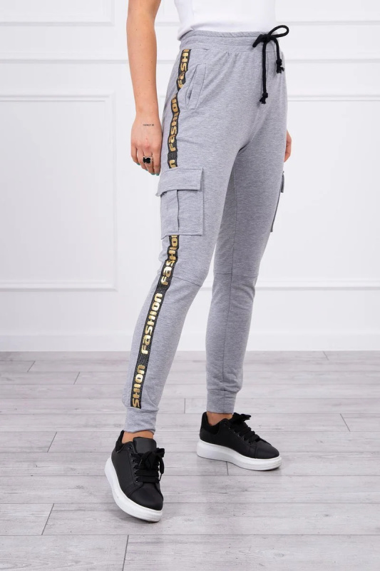 Kesi Dámské tepláky Cargo Fashion Barva: Šedá, Velikost: UNI