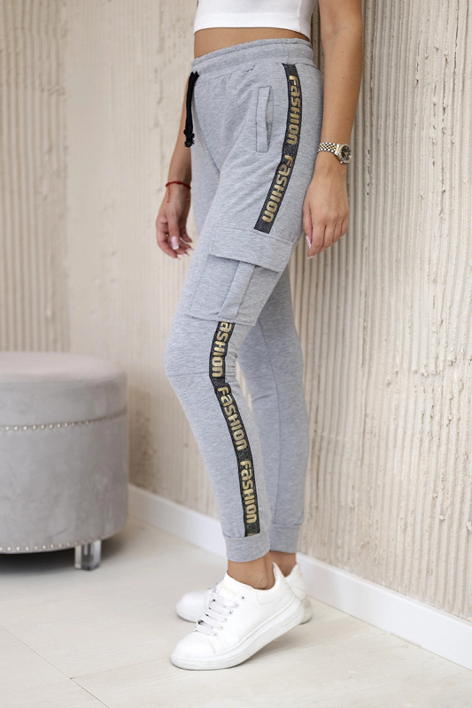 Kesi Dámské tepláky Cargo Fashion Barva: Šedá, Velikost: UNI