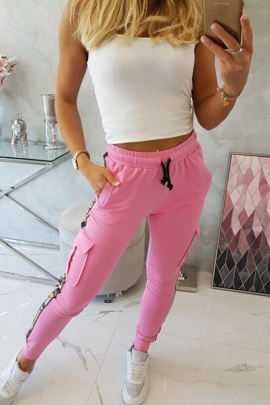 Kesi Dámské tepláky Cargo Fashion Barva: Růžová - světle, Velikost: UNI