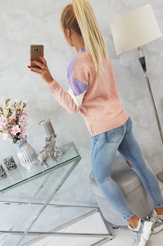 Kesi Dámský vzorovaný svetr Izara Barva: Růžová - světle, Velikost: UNI