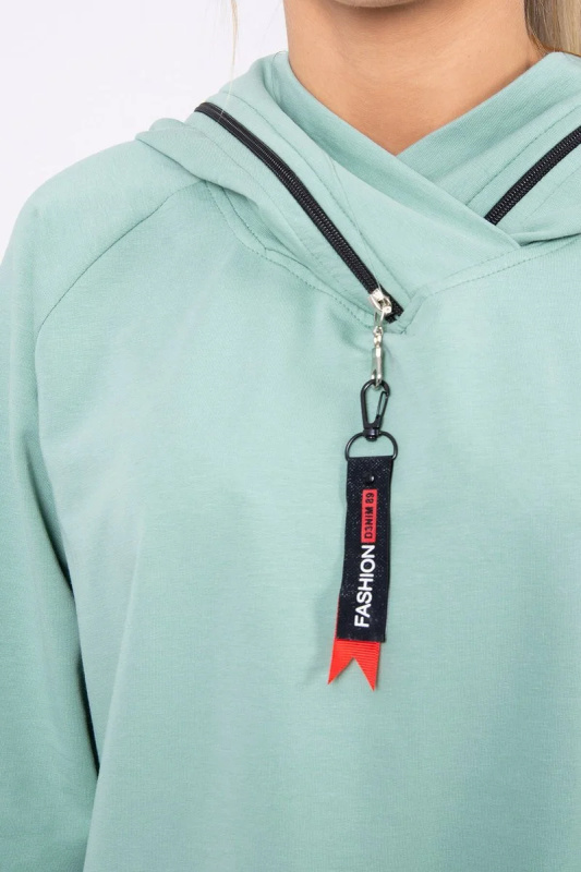 Kesi Mikina Hazel  na zip s kapucí Oversize Barva: Tyrkysová, Velikost: UNI
