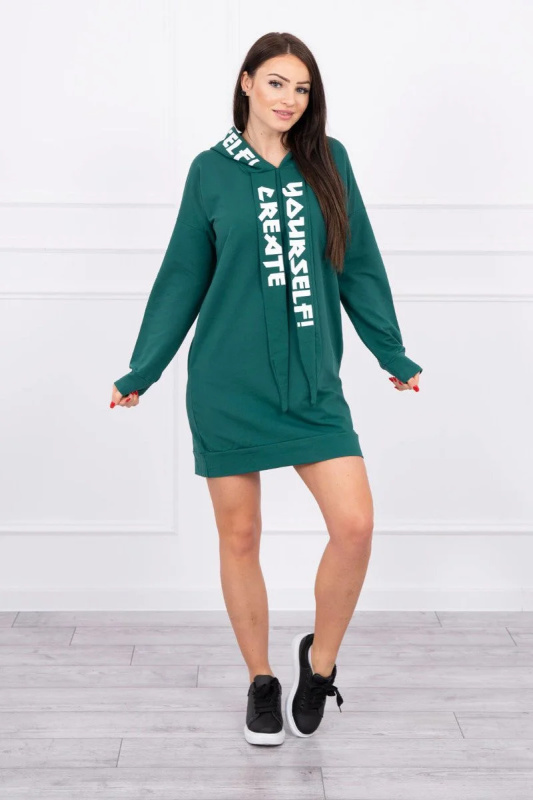 Kesi Oversize šaty Create s kapucí Barva: Zelená, Velikost: UNI