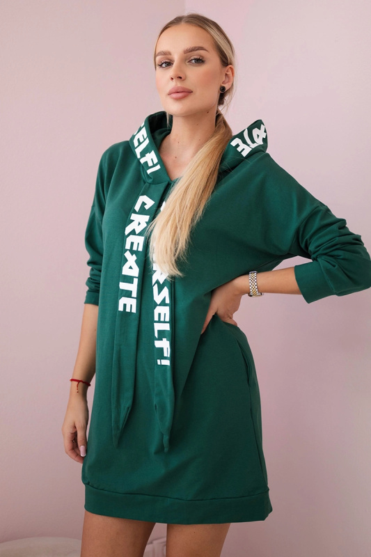 Kesi Oversize šaty Create s kapucí Barva: Zelená, Velikost: UNI