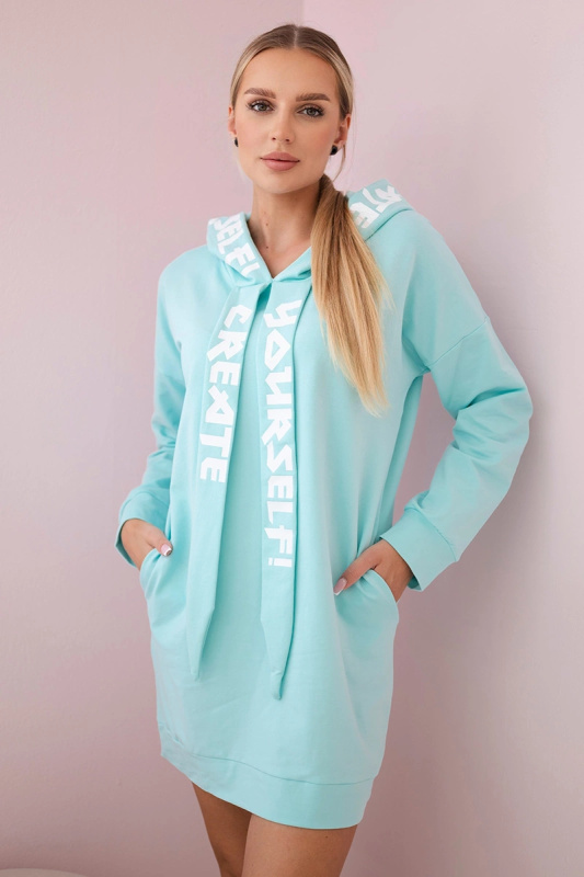 Kesi Oversize šaty Create s kapucí Barva: Modrá - světle, Velikost: UNI
