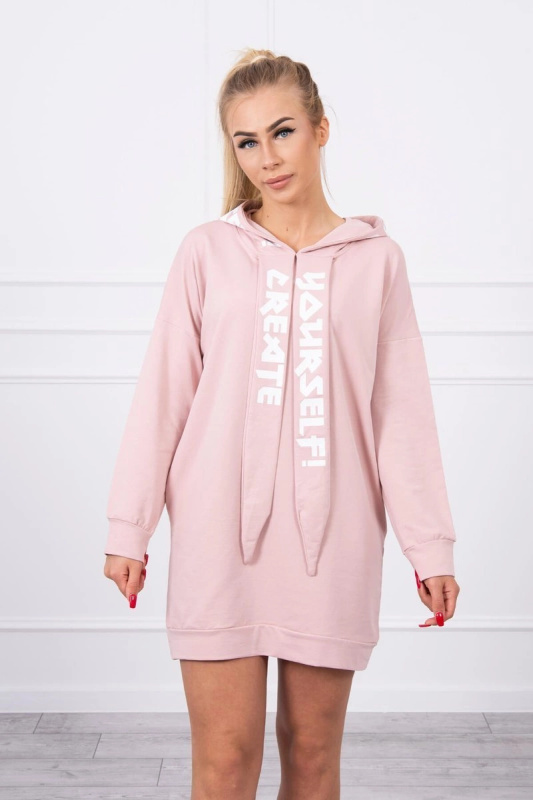 Kesi Oversize šaty Create s kapucí Barva: Růžová - světle, Velikost: UNI