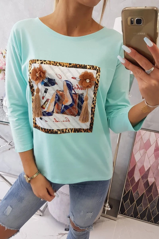 Kesi Halenka Chelsea s 3D grafikou Barva: Tyrkysová, Velikost: UNI