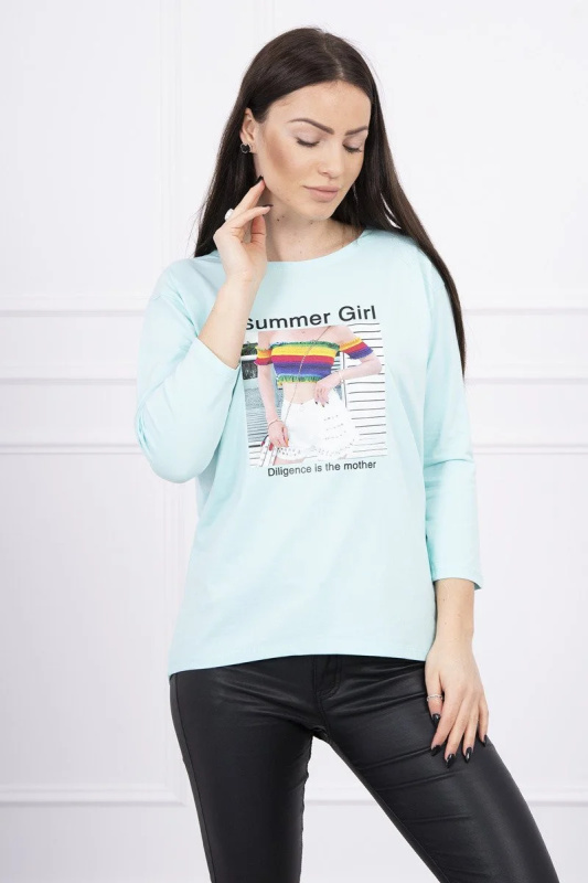 Kesi Tričko s potiskem Summer Girl Barva: Tyrkysová, Velikost: UNI