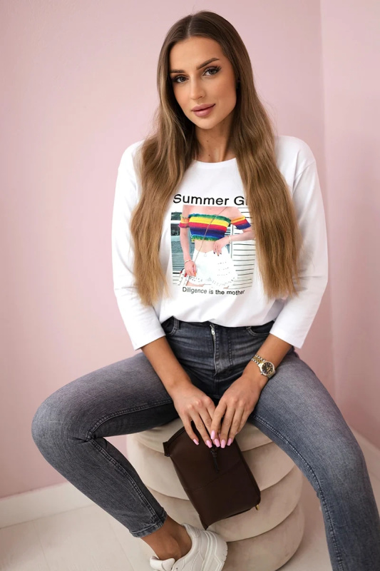 Kesi Tričko s potiskem Summer Girl Barva: Bílá, Velikost: UNI